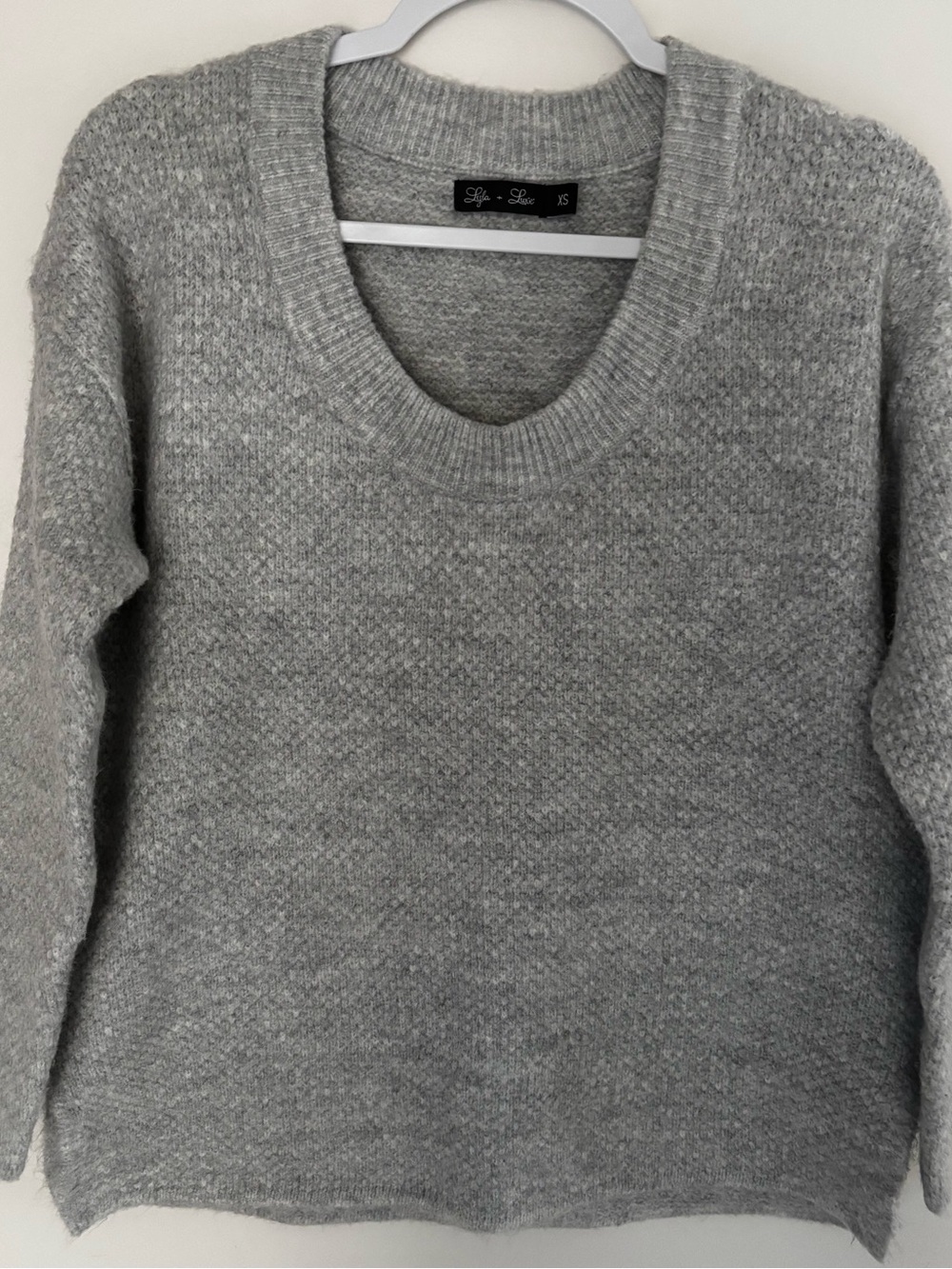 Lyla + Luxe Soft Gray Scoop Neck Sweater by Style & Co.
